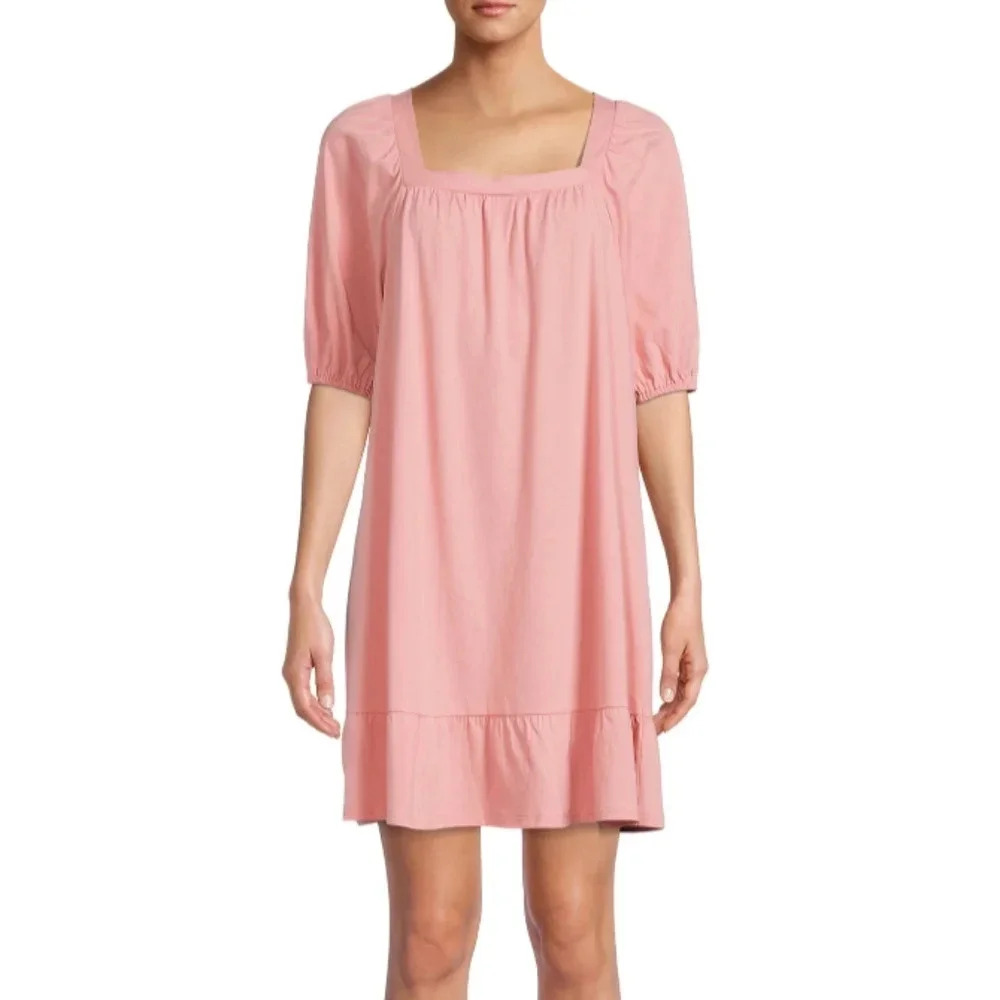 Women's Size M (8-10) Square Neck Dress Pink NWT
